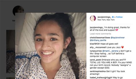 screen capture of a photo posted by transgender activist jazz jennings 17 on her instagram