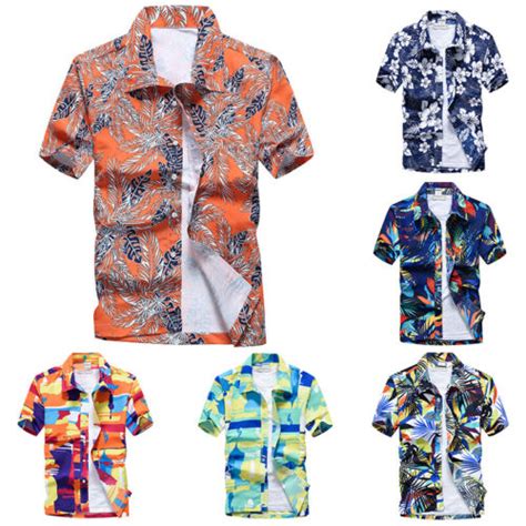 Herren Hawaii Hemden Sommer Urlaub Strand Aloha Party Kn Pfe Hemd Ebay