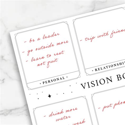 Vision Board Template Vision Board Printables Vision Board Etsy