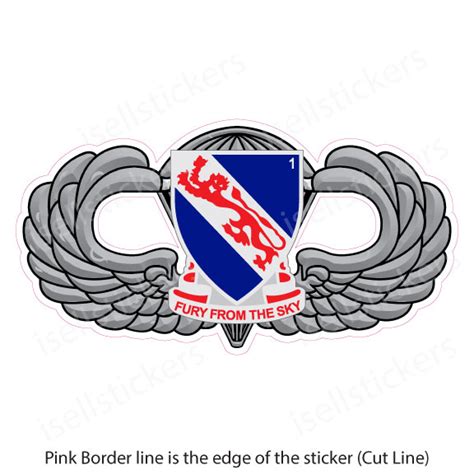 Army Parachute 508th Infantry Airborne 1st Battalion Decal Sticker