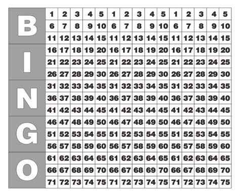 Printable 1 90 Bingo Calling Sheet Printable Jd