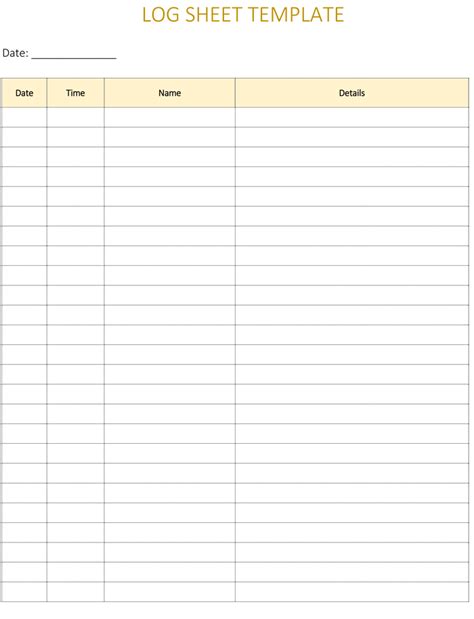 5 Log Sheet Templates For Microsoft® Word And Excel®