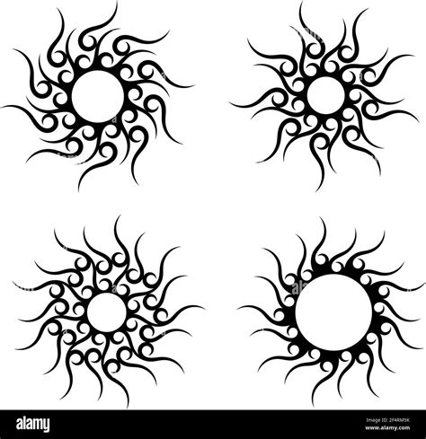 Tribal Tattoo Sun Design Vector Art Illustration Stock Vector Image