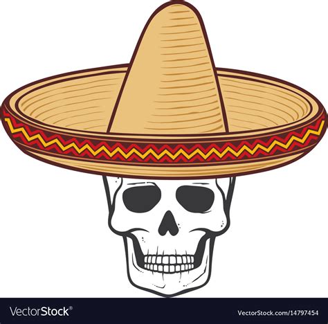 Sombrero Mexican Hat And Skull Royalty Free Vector Image