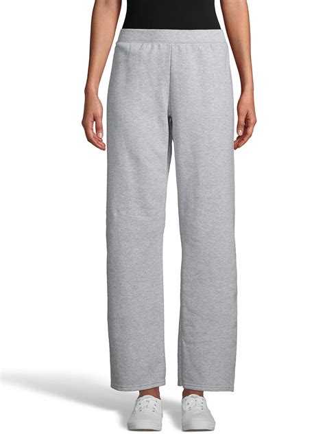Hanes Comfortsoft Ecosmart Womens Open Bottom Leg Fleece Sweatpants Silver 78715897215 Ebay