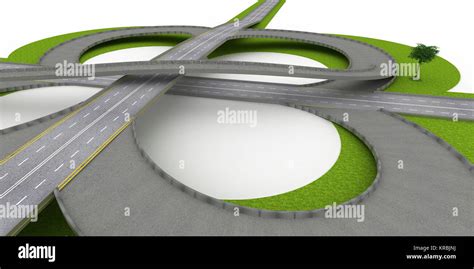 Crossroads And Highways Isolated On White Stock Photo Alamy