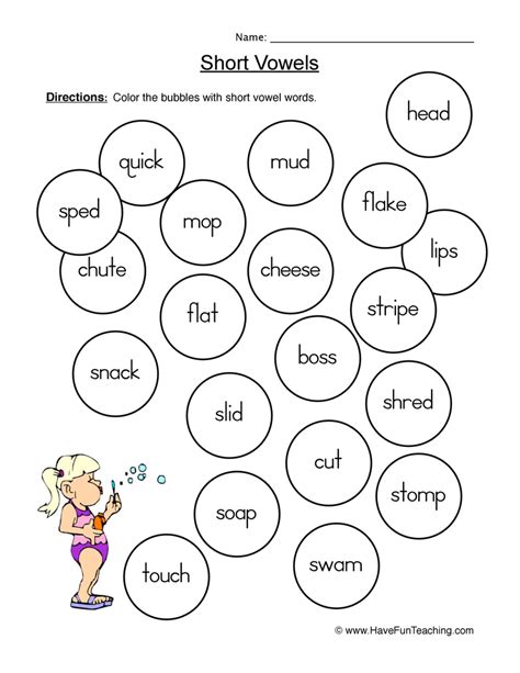 Short Vowels Worksheet 4