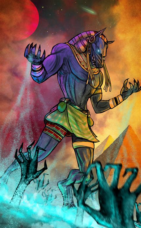 Anubis egyptian god print | etsy. Anubis and his Grasping Hands | Ancient egyptian gods