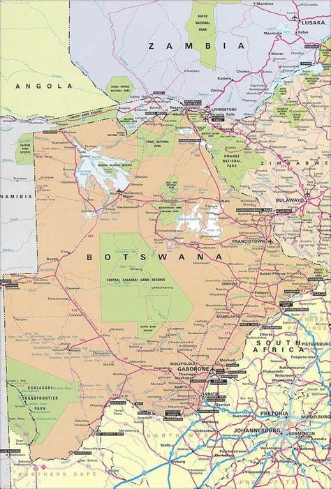 Botswana Map The Map Of Botswana Southern Africa Africa