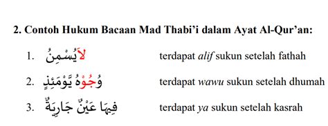 Hukum Bacaan Mad Thabii SOAL ULANGAN