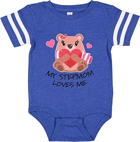 Inktastic My Stepmom Loves Me Bear And Hearts Infant