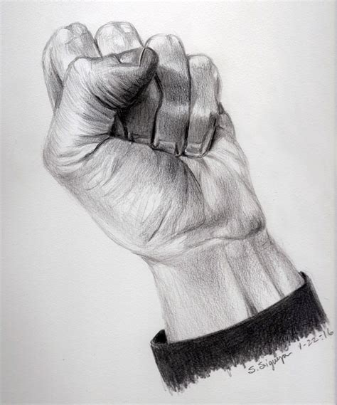 Clenched Fist Hand Drawing How To Draw Hands Drawing Fist Hand Fist