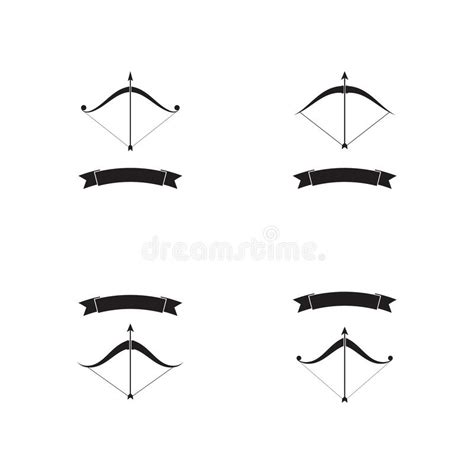 Set Of Arrow Archery Icon Vector Illustration Logo Template Stock