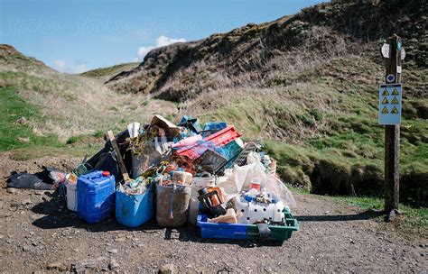 Mainly Plastic Waste Collected From A Uk Beach In Spring By Stocksy