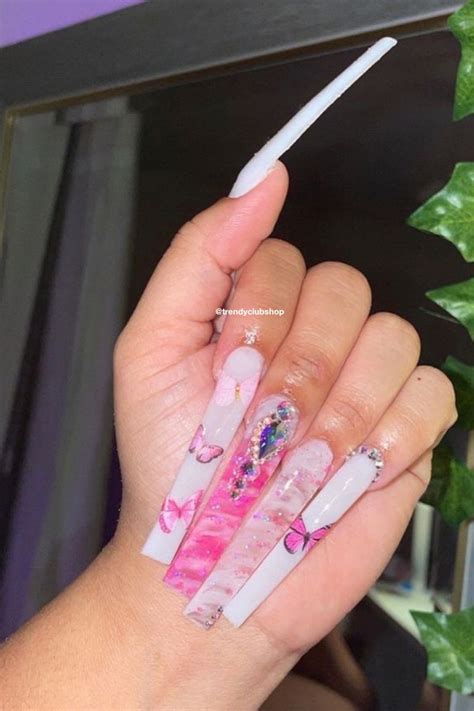 View 15 Baddie Long Coffin Nails Pink Besttrendfront