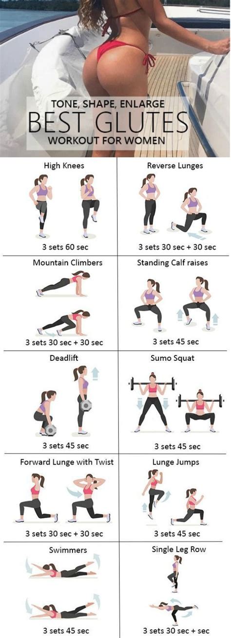 Best Glutes Workouts For Women Tone Shape Enlarge Your Butt Glutes Workout Workout