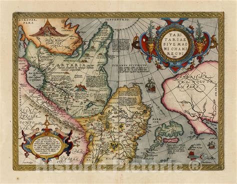 Historic Map Tartariae Sive Magni Chami Regni Typus 1608 Vintage