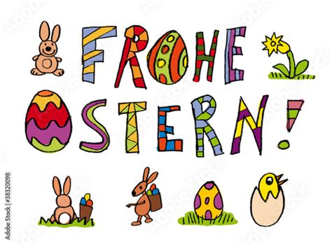 Frohe Ostern Kinderschrift Stockfotos Und Lizenzfreie Vektoren Auf
