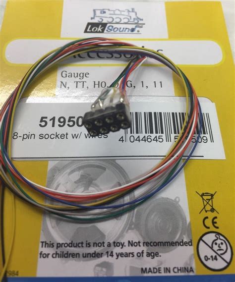 Esu 51950 Cable Harness Nmra 8 Pin Plug Nem652 Dcc Color 300mm
