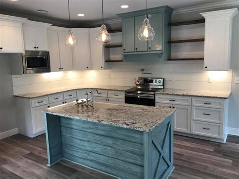 When we purchased it 3 years ago we waited almost a year to remodel the kitchen. love the shiplap backsplash | Latest kitchen designs ...