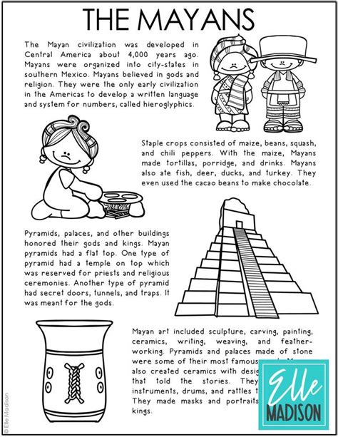 Mayan Civilization Worksheets