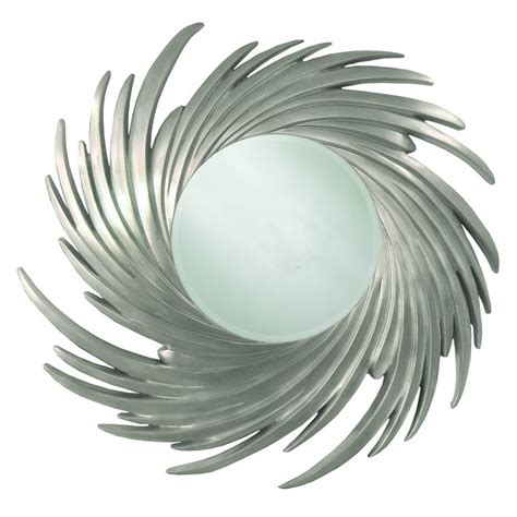 Silver Swirl Round Contemporary Wall Mirror Homesdirect365