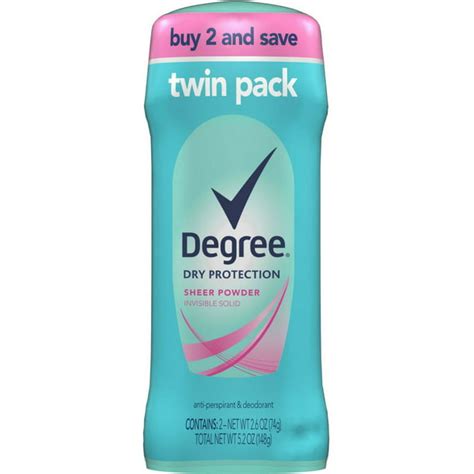 2 Pack Degree Sheer Powder Antiperspirant Deodorant Stick 26 Oz Twin Pack