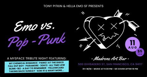 Emo Vs Pop Punk A Myspace Tribute Night In San Francisco At