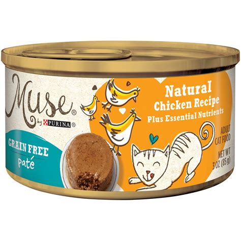 Give your kitten the nutritional foundation she needs to be her best with purina pro plan focus flaked ocean whitefish and tuna entree wet kitten food. Purina Muse Grain Free Natural Chicken Pate Recipe Canned ...