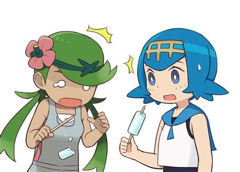 Lana And Mallow Pokemon And 2 More Drawn By Squid Neetommy Danbooru