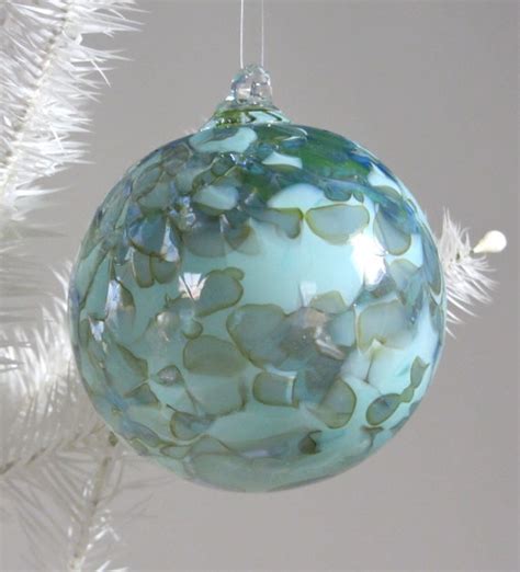 Aqua Blown Glass Ornament Art Glass Ornaments Mercury Glass