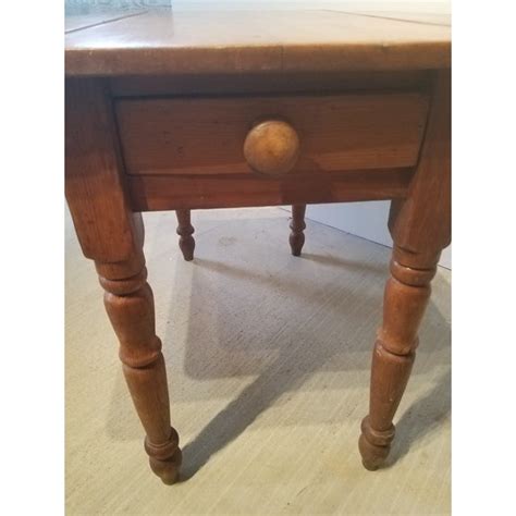 Antique Pine Small Drop Leaf Farm Table With Drawer Chairish