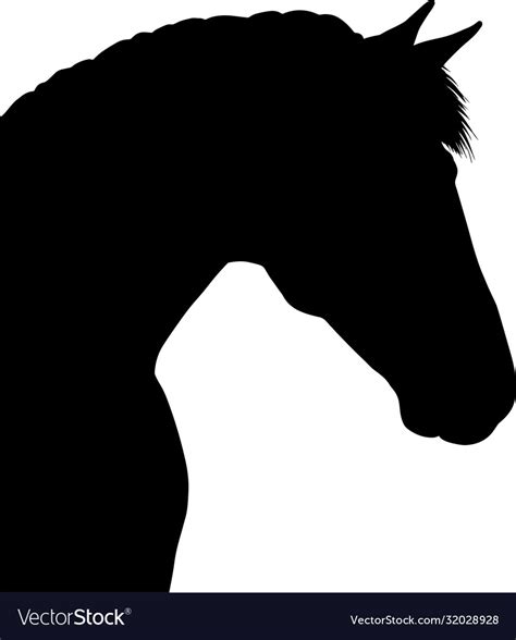 Drawing Black Silhouette A Horse Head Royalty Free Vector