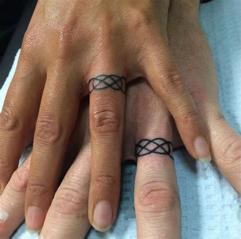 Matching Wedding Ring Tattoos For Couples In Tattoo Wedding Rings Ring