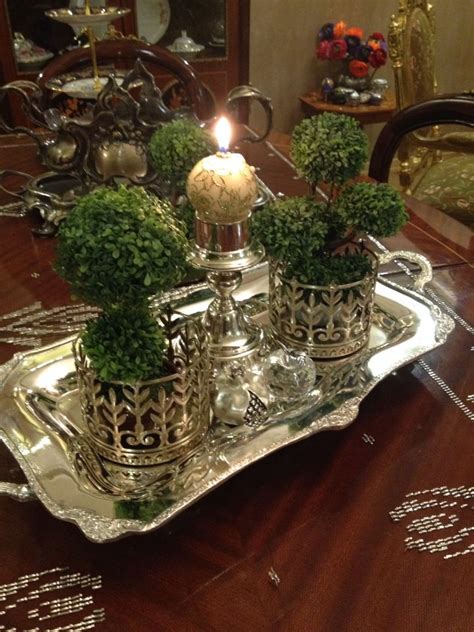 Decoration Table Tray Decor Silver Display Silver Platters Silver