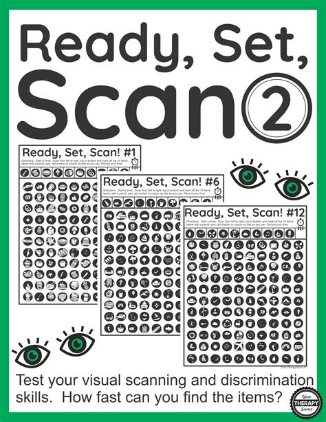 Visual Scanning Exercises Ready Set Scan Level Your Therapy Source Printable Visual