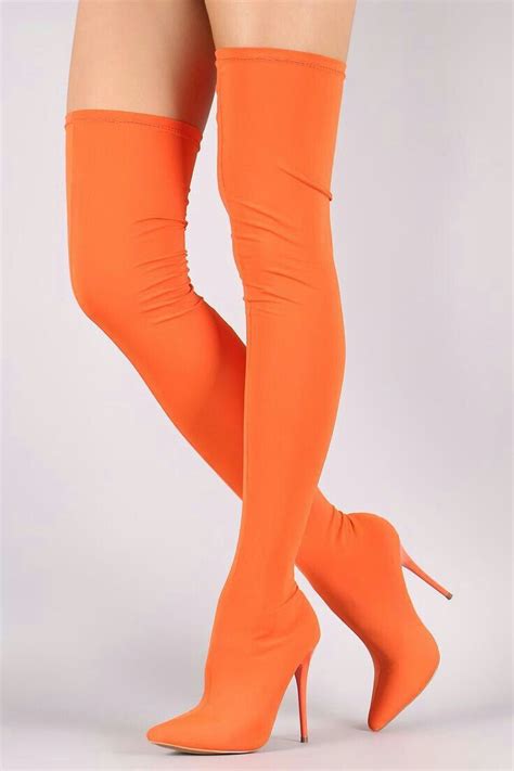 pin by anyothia on fashion finish orange boots boots thigh high boots heels