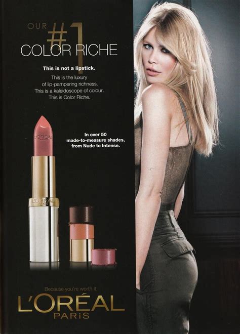 l`oreal colour riche 1 claudia schiffer paris model makeup ads vogue color riche beauty