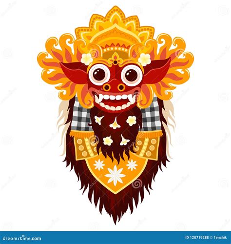 Dirigez Le Masque Traditionnel De Barong Dun Dieu De Balinese Dans Le