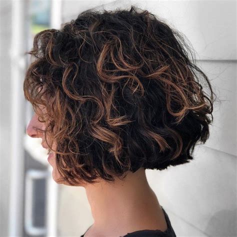 Short Curly Shaggy Brunette Bob Curly Bob Hairstyles Curly Hair