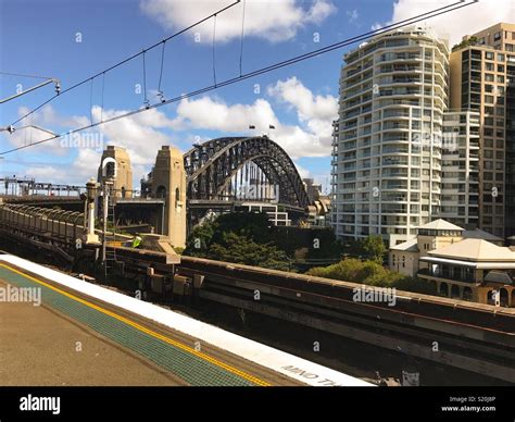 A View Of The Sydney Harbour Bridge From Milsons Point Train Station