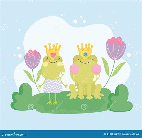 Cute Couple Frogs Stock Vector Illustration Of Funny 218005229