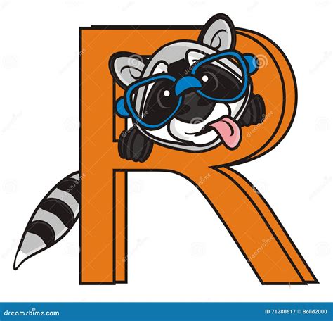 Raccoon And Letter R Stock Illustration Illustration Of Background