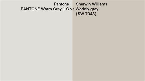Pantone Warm Grey 1 C Vs Sherwin Williams Worldly Gray Sw 7043 Side