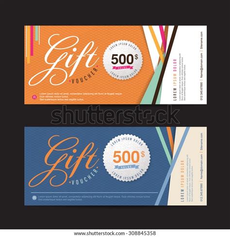 Vector Illustrationt Voucher Template Colorful Patterncute Stock