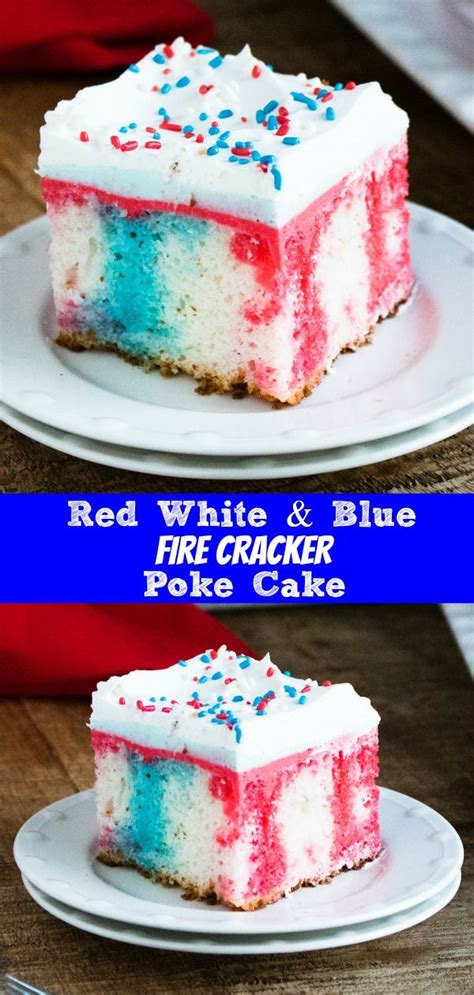 Jello red, white & blue dessert. Red White & Blue Poke Cake | Recipe | Easy desserts ...