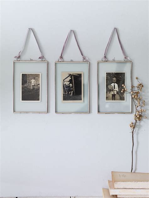 Three Delicate Hanging Frames Silver Hanging Frames Rustic Wall