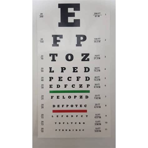 Pocket Snellen Eye Chart Visual Acuity Eye Vision Test Chart Shopee