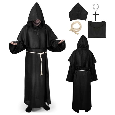 Buy Medieval Robes Hooded Monk Robes Costume Priester Monk Robes