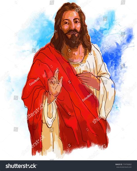 Painting Style Illustration Jesus Christ Yeshu Stock Vector Royalty
